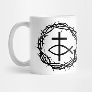 The crown of thorns and the cross of Jesus Mug